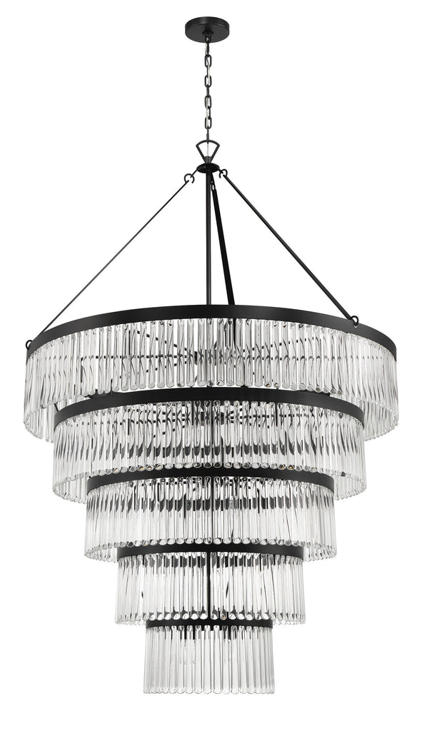 ##Antique Hardware## Emory 30 Light Black Forged Chandelier