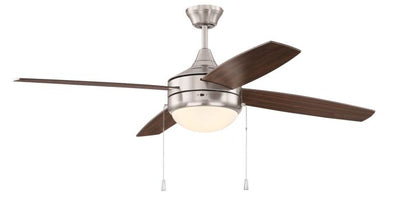 Antique Hardware 52" Phaze Energy Star 4 in Brushed Polished Nickel w/ Walnut/Dark Oak Blades Ceiling Fan