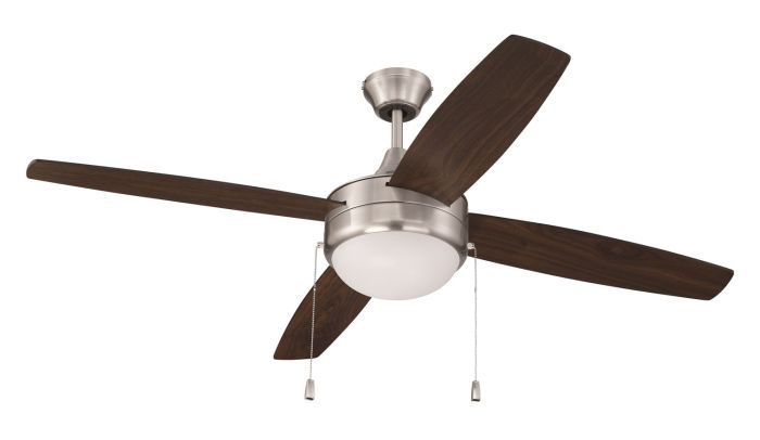 Antique Hardware 52" Phaze Energy Star 4 in Brushed Polished Nickel w/ Walnut/Dark Oak Blades Ceiling Fan