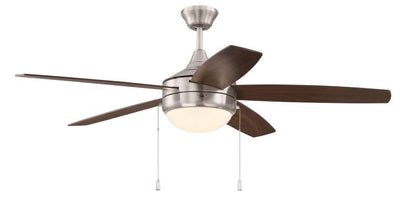 Antique Hardware 52" Phaze Energy Star 5 in Brushed Polished Nickel w/ Walnut/Dark Oak Blades Ceiling Fan