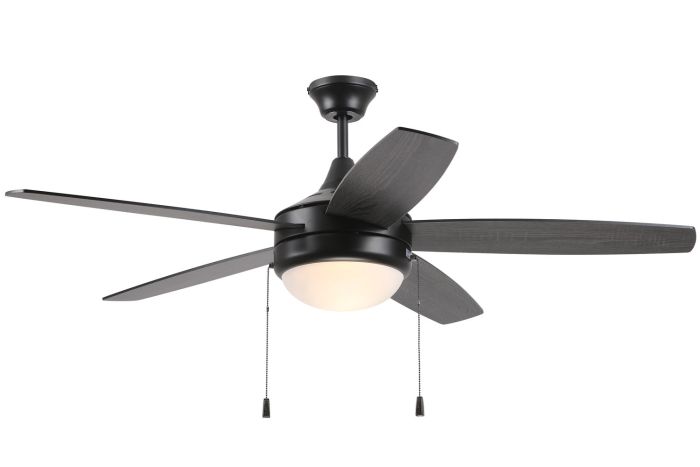 Antique Hardware 52" Phaze Energy Star 5 in Flat Black  w/ Flat Black/Greywood Blades Ceiling Fan