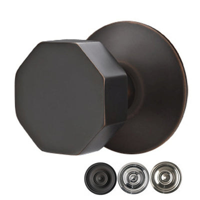 ##Antique Hardware## Solid Brass Octagon Door Knob Set With Modern Rosette (Several Finish Options)