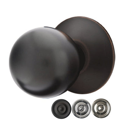 ##Antique Hardware## Solid Brass Orb Door Knob Set With Modern Rosette (Several Finish Options)