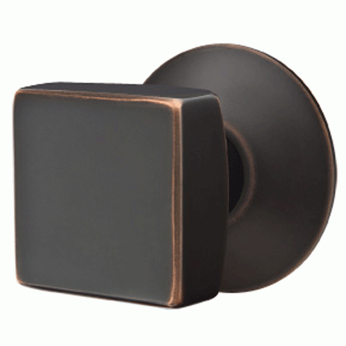 ##Antique Hardware## Solid Brass Square Knob With Modern Rosette (Several Finish Options)