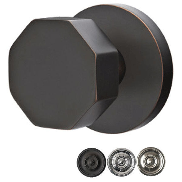 ##Antique Hardware## Solid Brass Octagon Door Knob Set With Disk Rosette (Several Finish Options)