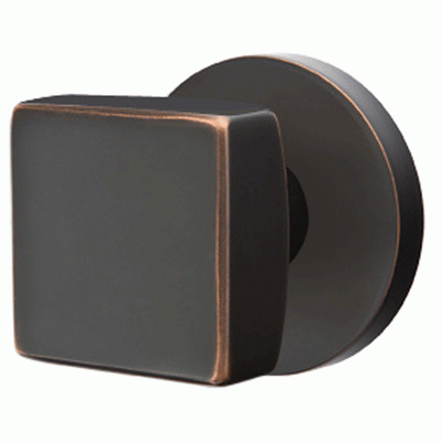 ##Antique Hardware## Solid Brass Square Knob With Disk Rosette (Several Finish Options)