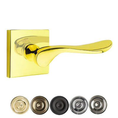 Antique Hardware Emtek Solid Brass Luzern Lever With Square Rosette (Several Finish Options) EMTEK LEVER DOOR KNOB