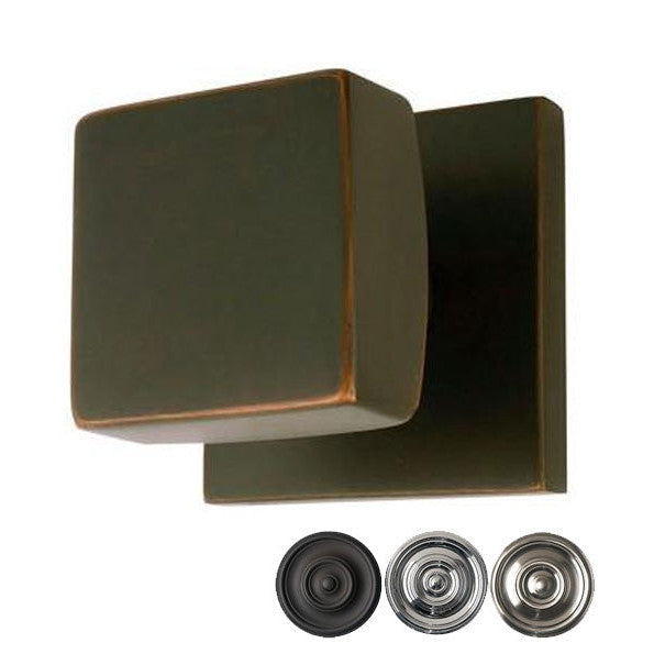 Antique Hardware Emtek Solid Brass Square Knob With Square Rosette (Several Finish Options) EMTEK DOOR KNOB