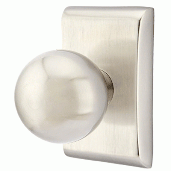##Antique Hardware## Emtek Solid Brass Orb Door Knob Set With Neos Rosette