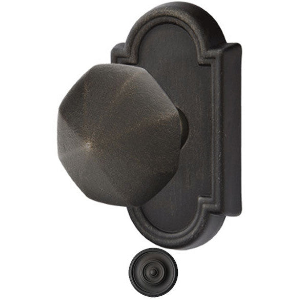 ##Antique Hardware## Solid Brass Lost Wax Octagon Door Knob Set With Beveled Arched Rosette (Several Finish Options)