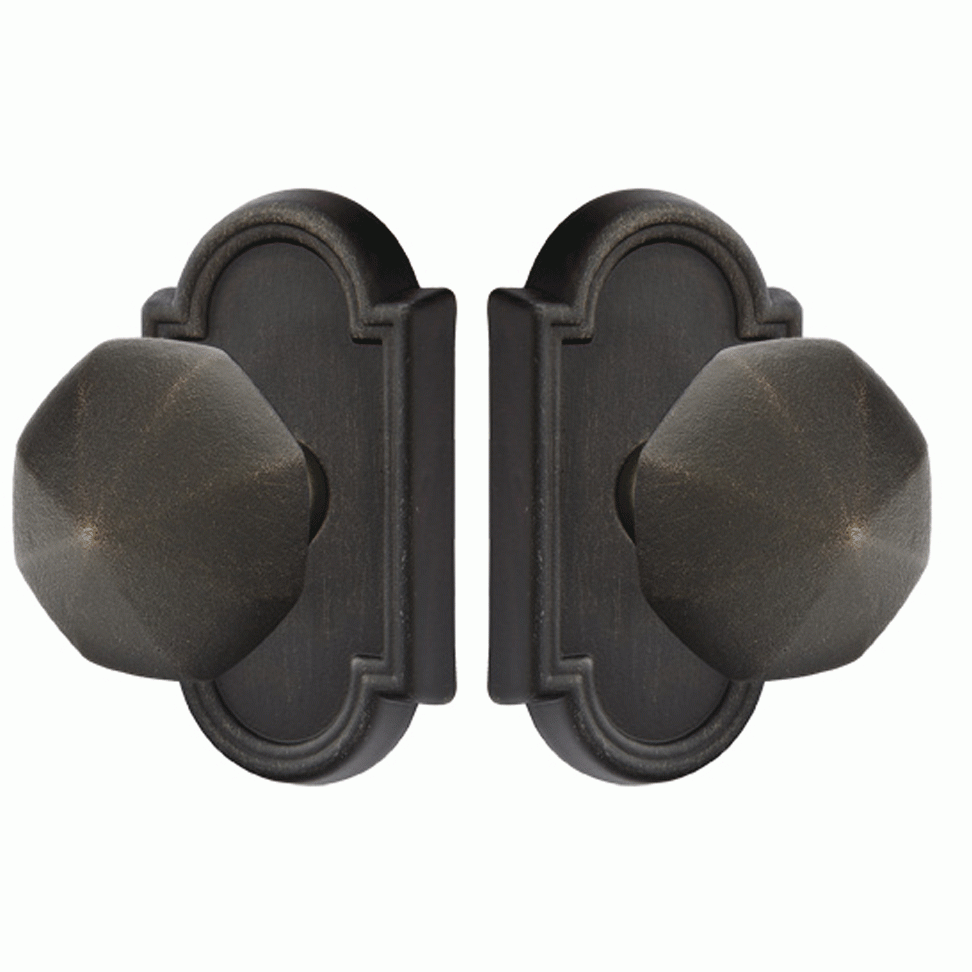 ##Antique Hardware## Solid Brass Lost Wax Octagon Door Knob Set With Beveled Arched Rosette (Several Finish Options)