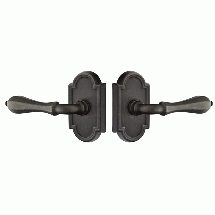 ##Antique Hardware## Solid Brass Lost Wax Octagon Lever With Beveled Arched Rosette