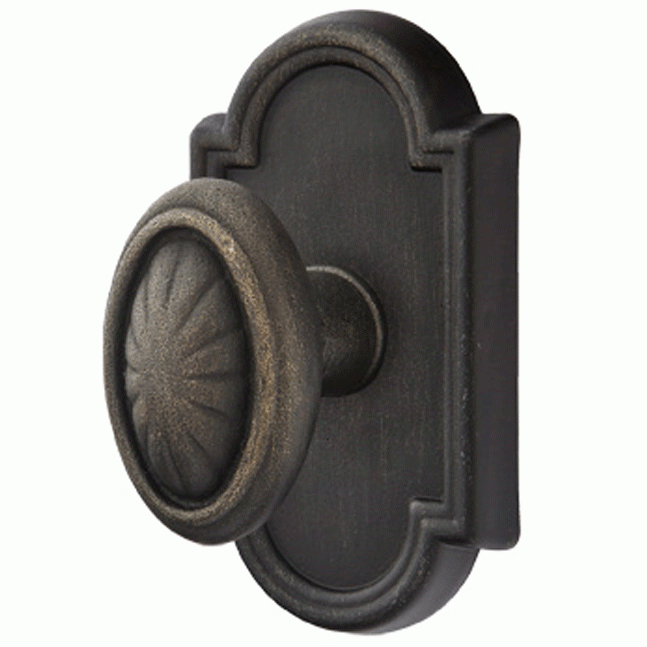 ##Antique Hardware## Solid Brass Lost Wax Parma Door Knob Set With Beveled Arched Rosette (Several Finish Options)