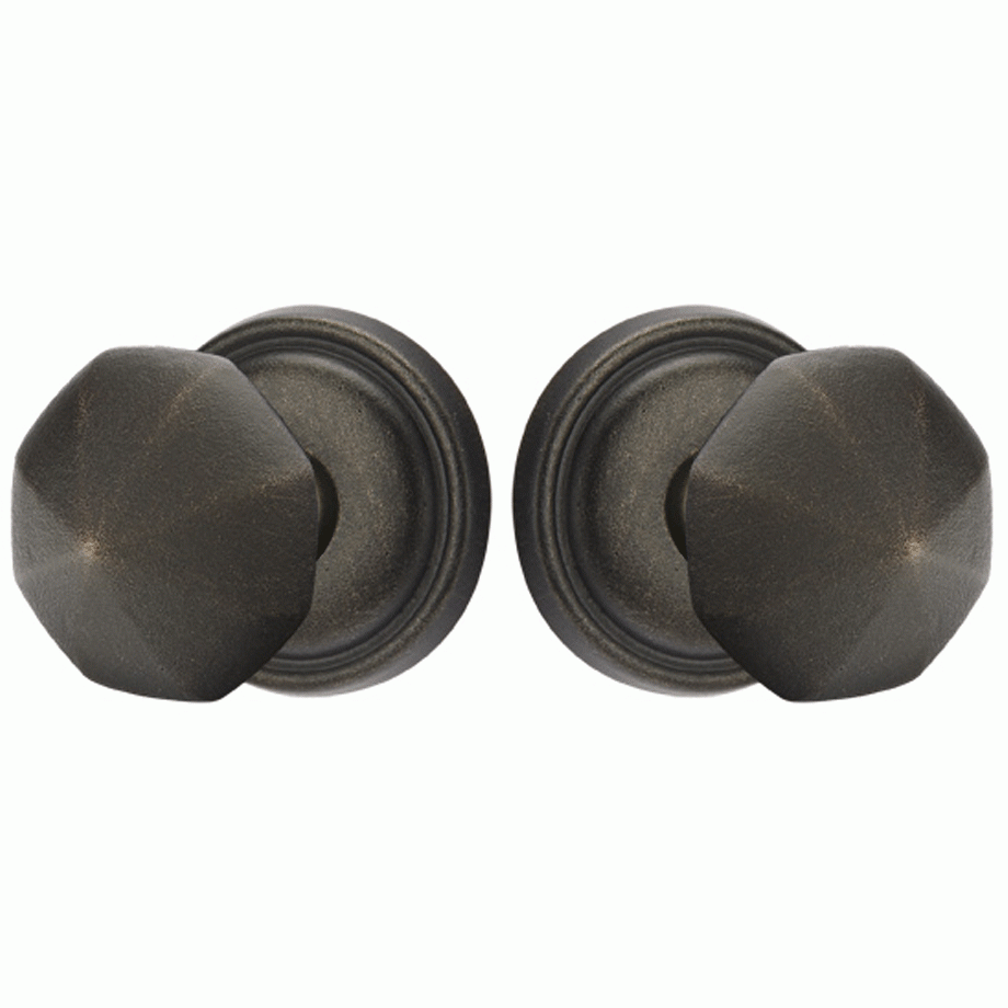 ##Antique Hardware## Solid Brass Lost Wax Octagon Door Knob Set With Round Rosette (Several Finish Options)
