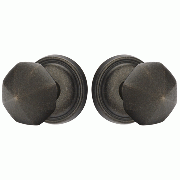 ##Antique Hardware## Solid Brass Lost Wax Octagon Door Knob Set With Round Rosette (Several Finish Options)
