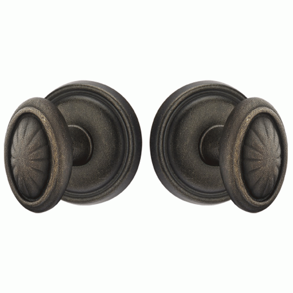 ##Antique Hardware## Solid Brass Lost Wax Parma Door Knob Set With Round Rosette (Several Finish Options)