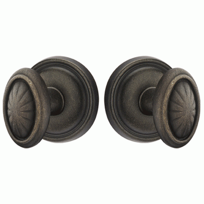 ##Antique Hardware## Solid Brass Lost Wax Parma Door Knob Set With Round Rosette (Several Finish Options)