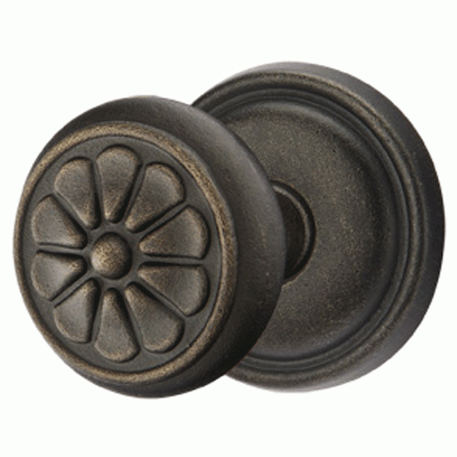 ##Antique Hardware## Solid Brass Lost Wax Petal Door Knob Set With Round Rosette (Several Finish Options)