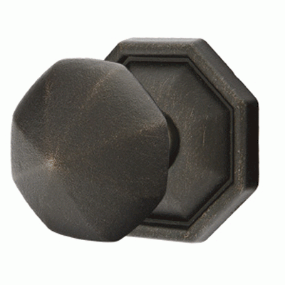 ##Antique Hardware## Solid Brass Lost Wax Octagon Door Knob Set With Octagon Rosette (Several Finish Options)