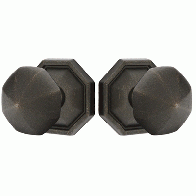 ##Antique Hardware## Solid Brass Lost Wax Octagon Door Knob Set With Octagon Rosette (Several Finish Options)
