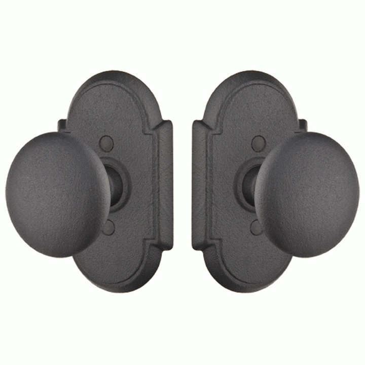 ##Antique Hardware## Solid Brass Jamestown Door Knob Set With Arched Rosette (Several Finish Options)