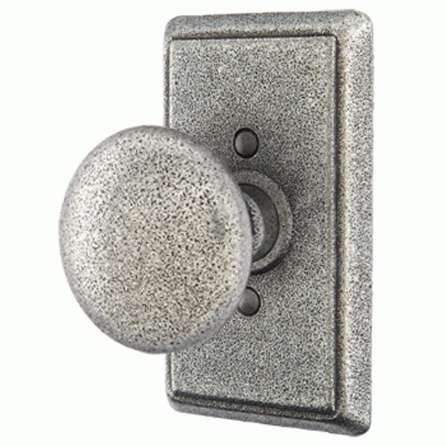 ##Antique Hardware## Solid Brass Jamestown Door Knob Set With Rectangular Rosette (Several Finish Options)