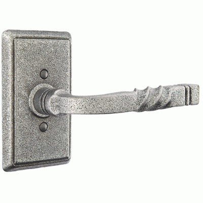 ##Antique Hardware## Wrought Steel San Carlos Lever With Rectangular Rosette (Several Finish Options)