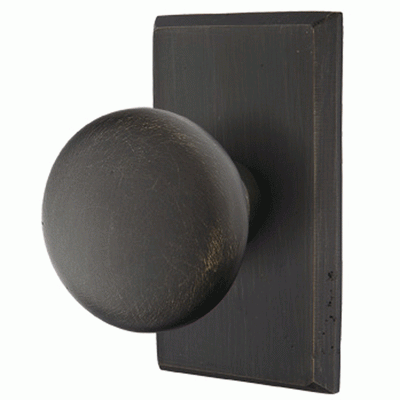 ##Antique Hardware## Solid Brass Sandcast Winchester Door Knob Set With Rectangular Rosette (Several Finish Options)