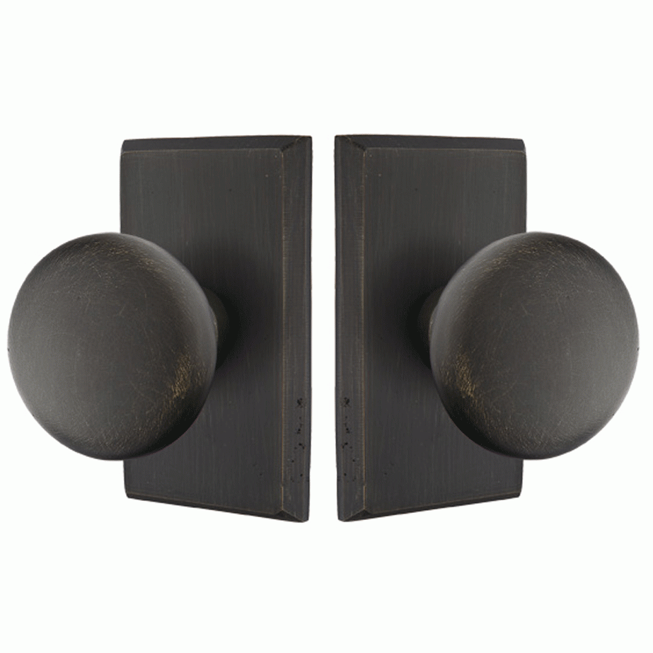 ##Antique Hardware## Solid Brass Sandcast Winchester Door Knob Set With Rectangular Rosette (Several Finish Options)