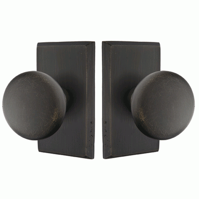 ##Antique Hardware## Solid Brass Sandcast Winchester Door Knob Set With Rectangular Rosette (Several Finish Options)