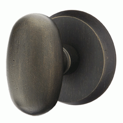 ##Antique Hardware## Solid Brass Sandcast Egg Door Knob Set With Disk Rosette (Several Finish Options)