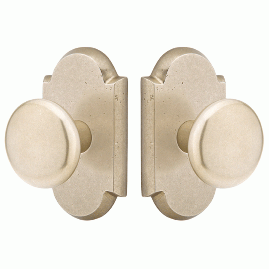 ##Antique Hardware## Solid Brass Sandcast Winchester Door Knob Set With Arched Rosette (Several Finish Options)