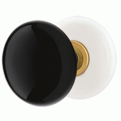 Antique Hardware Black Porcelain Ebony Door Knob Set With Porcelain Rosette (Several Finish Options) EMTEK DOOR KNOB