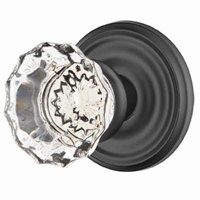 Antique Hardware Crystal Astoria Door Knob Set With Regular Rosette (Several Finish Options) EMTEK GLASS CRYSTAL ASTORIA DOOR KNOB