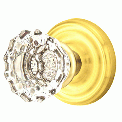 Antique Hardware Crystal Astoria Door Knob Set With Regular Rosette (Several Finish Options) EMTEK GLASS CRYSTAL ASTORIA DOOR KNOB