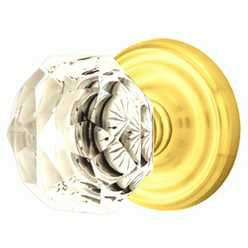 Antique Hardware Diamond Crystal Door Knob Set With Regular Rosette (Several Finish Options) EMTEK GLASS CRYSTAL DIAMOND DOOR KNOB