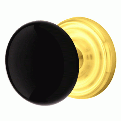 Antique Hardware Black Porcelain Ebony Door Knob Set With Regular Rosette (Several Finish Options) EMTEK DOOR KNOB