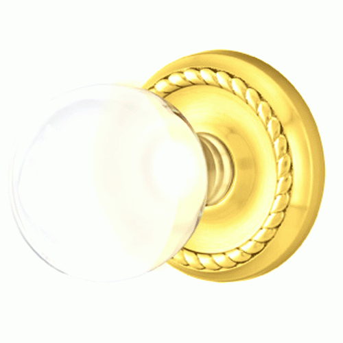 Antique Hardware Crystal Bristol Door Knob Set With Rope Rosette (Several Finish Options) EMTEK GLASS CRYSTAL BRISTOL DOOR KNOB