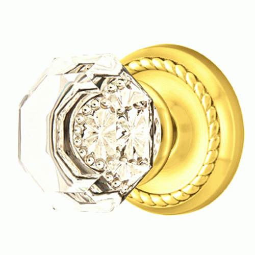 Antique Hardware Crystal Old Town Clear Door Knob Set With Rope Rosette (Several Finish Options) EMTEK CRYSTAL DOOR KNOB