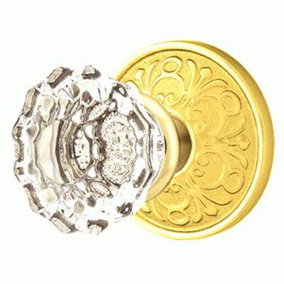 ##Antique Hardware## Emtek Crystal Astoria Door Knob Set With Lancaster Rosette (Several Finishes Available)