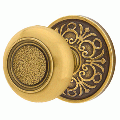 ##Antique Hardware## Solid Brass Belmont Door Knob Set With Lancaster Rosette (Several Finish Options)