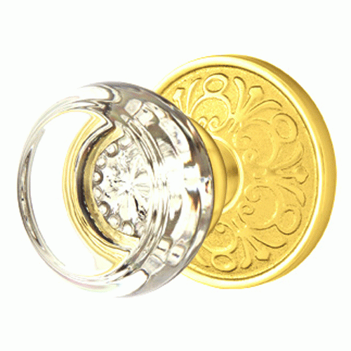 Antique Hardware Emtek Crystal Georgetown Door Knob Set With Lancaster Rosette EMTEK GLASS CRYSTAL GEORGETOWN DOOR KNOB