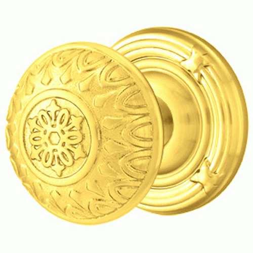 ##Antique Hardware## Solid Brass Lancaster Door Knob Set With Ribbon & Reed Rosette (Several Finish Options)