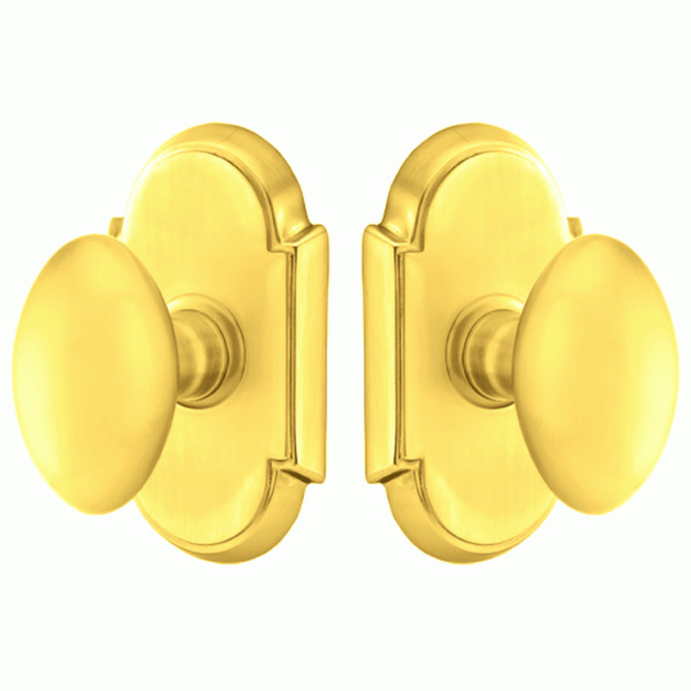 ##Antique Hardware## Solid Brass Egg Door Knob Set With # 8 Rosette (Several Finish Options)