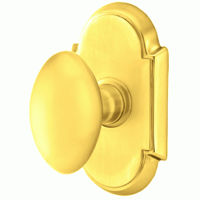 ##Antique Hardware## Solid Brass Egg Door Knob Set With # 8 Rosette (Several Finish Options)