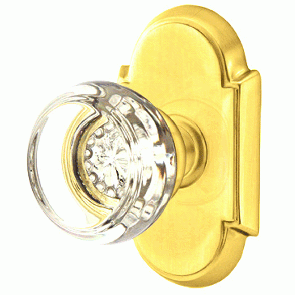 Antique Hardware Crystal Georgetown Door Knob Set With # 8 Rosette (Several Finish Options) EMTEK GLASS CRYSTAL GEORGETOWN DOOR KNOB