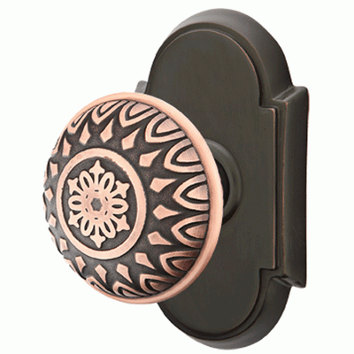 ##Antique Hardware## Solid Brass Lancaster Door Knob Set With # 8 Rosette (Several Finish Options)