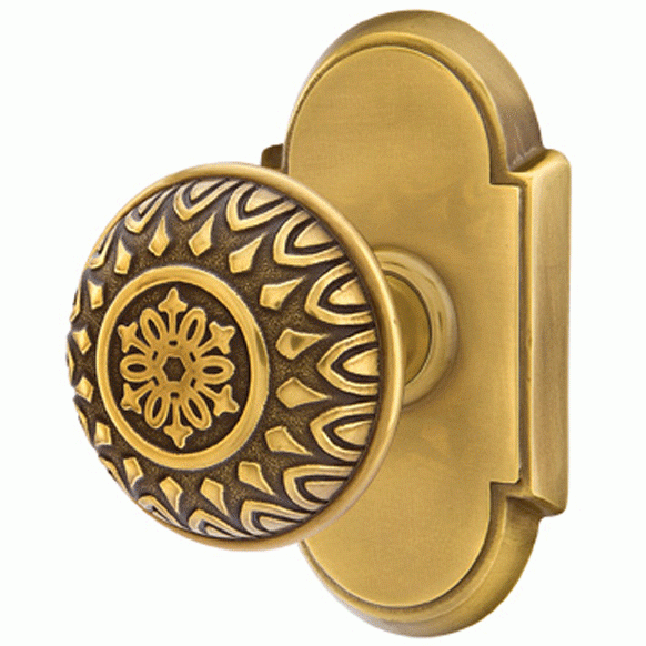 ##Antique Hardware## Solid Brass Lancaster Door Knob Set With # 8 Rosette (Several Finish Options)