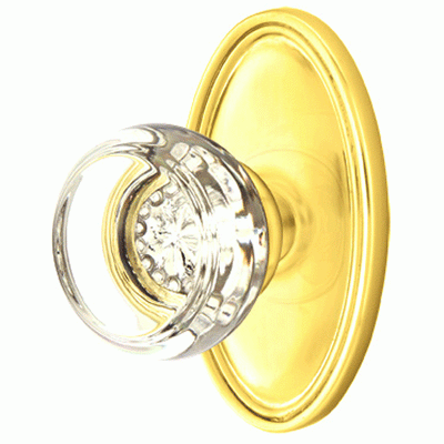 Antique Hardware Emtek Crystal Georgetown Door Knob Set With Oval Rosette (Several Finishes Available) EMTEK GLASS CRYSTAL GEORGETOWN DOOR KNOB