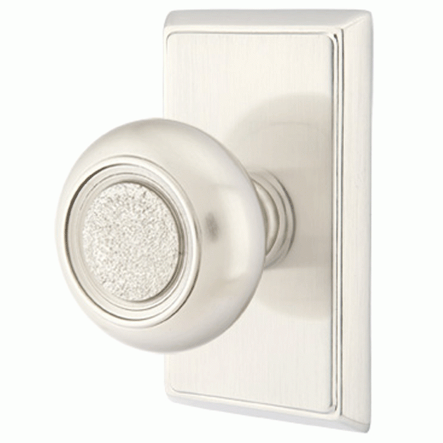 ##Antique Hardware## Solid Brass Belmont Door Knob Set With Rectangular Rosette (Several Finish Options)